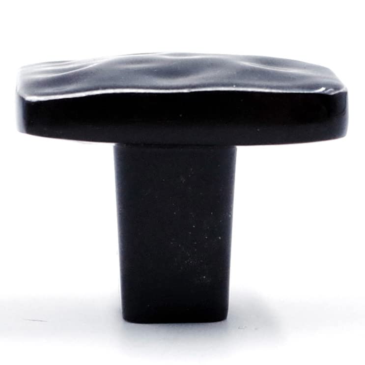 Jetland Square Hammered Cabinet Knobs - 6-Pack, Black with Grey Line, 1-1/4" Knobs, Rustic Solid Cast Square Knobs for Dresser Nightstand Furniture, HT0612BGL30 - color: Black with Grey Line, size: 1-1/4" Knobs