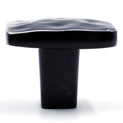 Jetland Square Hammered Cabinet Knobs - 6-Pack, Black with Grey Line, 1-1/4" Knobs, Rustic Solid Cast Square Knobs for Dresser Nightstand Furniture, HT0612BGL30 - color: Black with Grey Line, size: 1-1/4" Knobs