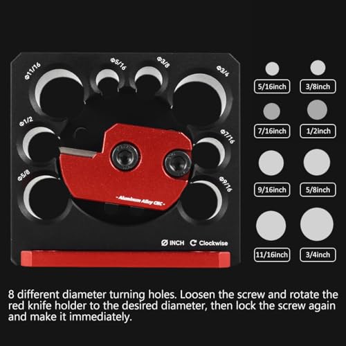 8 Pcs Dowel Maker Jig Kit, Imperial 5/16-3/4 inch Carbide Inserts Dowel Maker, 8 Holes Adjustable Dowel Cutter Plate, Aluminum Alloy Electric Drill Milling Dowel Round Rod Auxiliary Tool (8 Pcs)