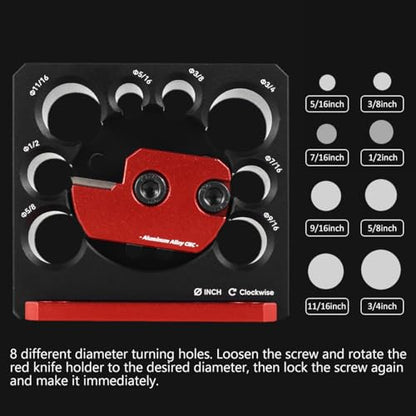 8 Pcs Dowel Maker Jig Kit, Imperial 5/16-3/4 inch Carbide Inserts Dowel Maker, 8 Holes Adjustable Dowel Cutter Plate, Aluminum Alloy Electric Drill Milling Dowel Round Rod Auxiliary Tool (8 Pcs)