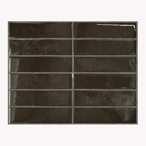 Peel and Stick Backsplash Tile for Kitchen, 10 Sheets, 11.42''x9'' - color: Dark Brown