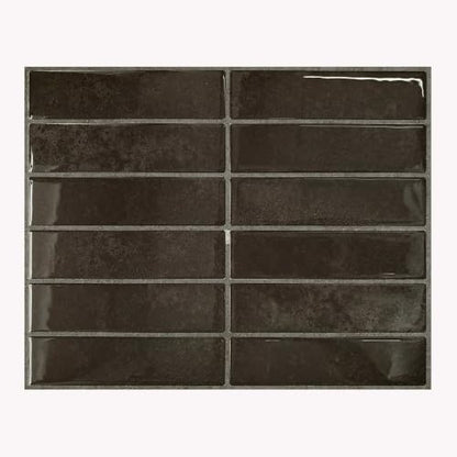Peel and Stick Backsplash Tile for Kitchen, 10 Sheets, 11.42''x9'' - color: Dark Brown