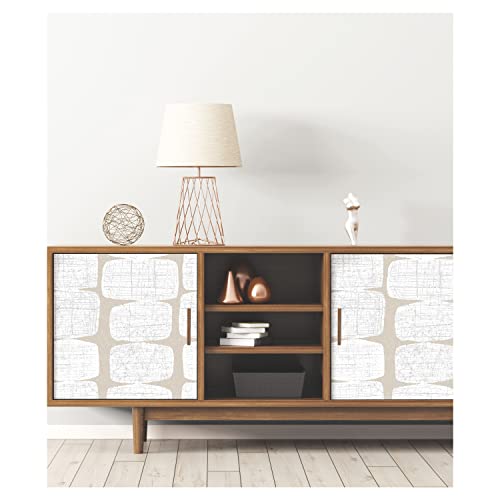 RoomMates Mid-Century Beads Peel and Stick Wallpaper, Tan - color: Tan