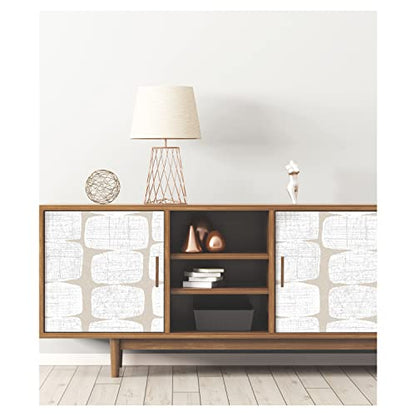 RoomMates Mid-Century Beads Peel and Stick Wallpaper, Tan - color: Tan