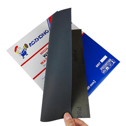 800 Grit Sand Paper, 9 x 11 Inch, 10 Pcs Wet Dry Sandpaper Sheets, Silicon Carbide for Wood, Metal, Automotive Sanding and Polishing, Waterproof and Durable - style: 800 Grit