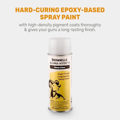 Brownells Aluma-Hyde II Epoxy Based Firearm Finish Spray Coating Protection Paint, Aerosol Can, 12 oz. (340g) Matte Clear - color: Matte Clear