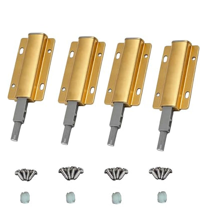 4-Pcs Magnetic Push-to-Open Cabinet Latches, Gold - color: Golden-4pcs