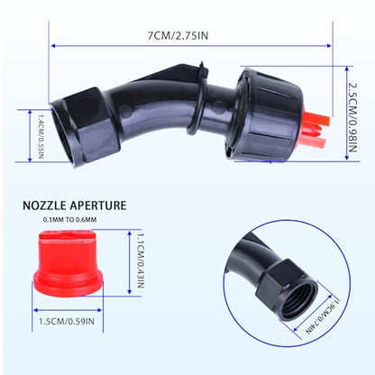 110° Flat Fan Spray Nozzles, 7PCS 0.1–0.6mm Sprayer Nozzle Tips