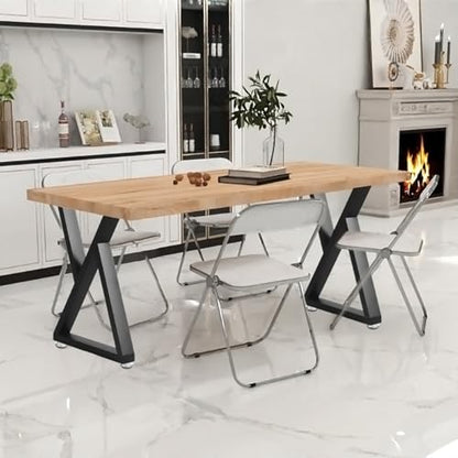 28 Inch Metal Desk Table Legs, Heavy Duty Industrial Style Black Dinning Table Leg Replacement DIY Furniture Set of 2 with Adjustment Feet Pads, Double Triangle - size: 28 Inch Z
