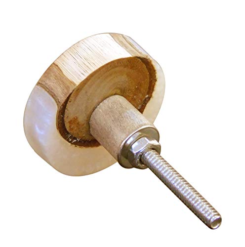 Perilla Home Set of 6 Wooden Knobs for Cabinet & Drawers Decorative Knobs for Home Kitchen Cabinet Hardware Cupboard Glass Door Dresser Wardrobe and Drawer Pulls (Style 1) - style: Wooden