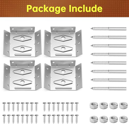 4 PCS Fixirons Surface Mount Corner Brackets - size: 4 Pcs