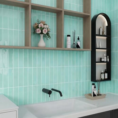 Peel and Stick Backsplash Tile for Kitchen, 10 Sheets, 11.42''x9'' - color: Mint Green