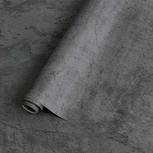 BAYYA Concrete Wallpaper Peel and Stick Wall Paper for Bedrooms Cement Wrap - color: blue/grey, size: 15.8" x 1181"