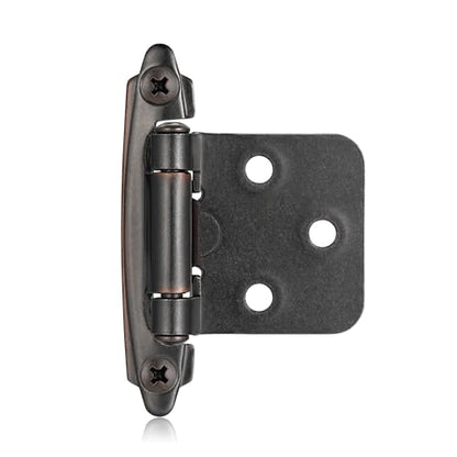 Oil Rubbed Bronze Cabinet Hinges, 1/2” Overlay, 4 Pack - color: Oil Rubbed Bronze, size: 1/2 Inch Overlay
