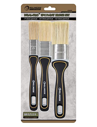 ROLLINGDOG 1", 1.5", 2" Chalk Paint Brush Set - color: 25mm+35mm+45mm