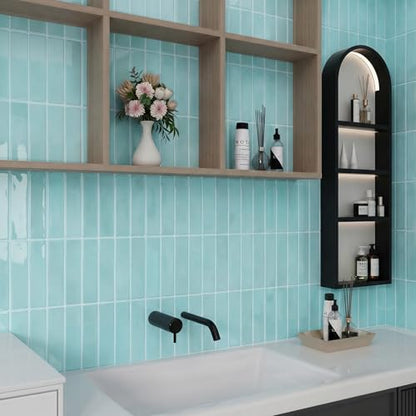 Peel and Stick Backsplash Tile for Kitchen, 10 Sheets, 11.42''x9'' - color: Lake Blue