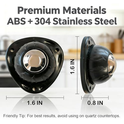 Heavy Duty Self Adhesive Furniture Casters 12 Pack Stick-On Swivel Wheels - color: Black-12