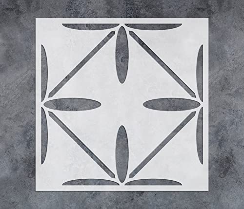 GSS Designs Reusable Tile Stencils - 12x12Inch Large Floor Stencils for Painting Concrete, Patio and Walls - style: Style 1