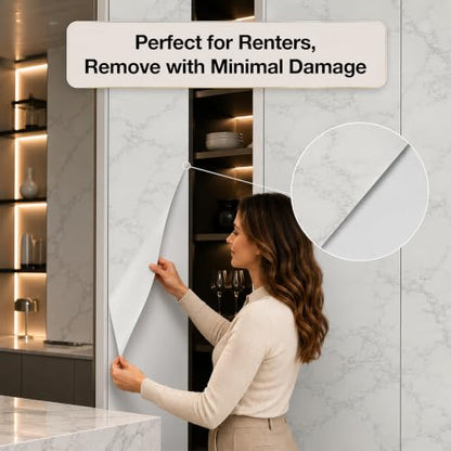 Very Berry Sticker Marble Contact Paper (Stone White Matte, 24" x 78", 2 Pack) Thick Premium Peel and Stick Countertop Wrap, Waterproof Vinyl, Renter Friendly for Kitchen Counters, Bathroom Vanities - color: White Matte, size: 24" x 78" (2-pack)