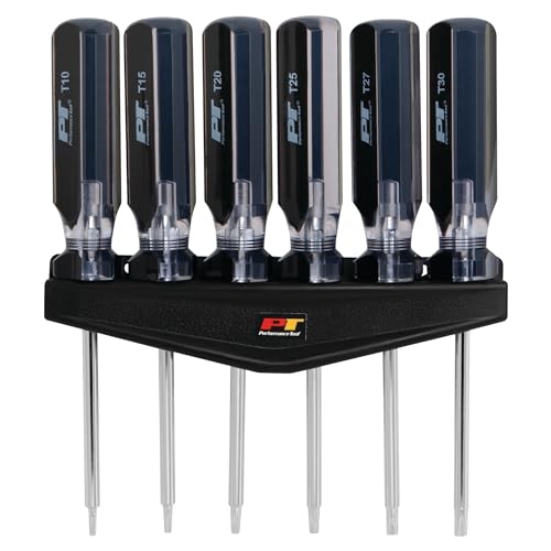 Performance Tool W80006 6-Piece Star Screwdriver Set with Rack - size: Stardriver Set w/Rack (6pc)