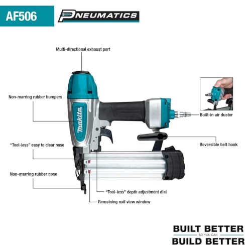 Makita AF506-R 18 Gauge 2 in. Pneumatic Brad Nailer (Renewed)