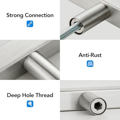 10 Pack Brushed Nickel Cabinet Knobs 2 In, Silver Square Bar Hardware - color: Brushed Nickel&square Bar