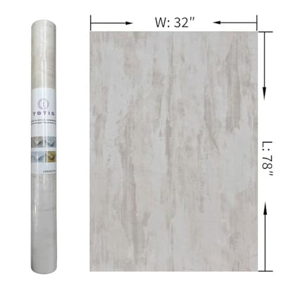 TOTIO Cream Concrete Wallpaper Peel Stick Milky White Plaster Effect Contact Paper 32x78inch Air Guide Slot Design Matte Thick Self-Adhesive Waterproof Vinyl Wrap Modern Industrial Style Wall Stickers - color: Ivory White, size: 32" x 78"