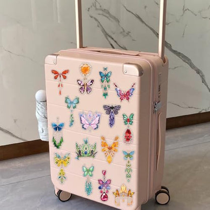 50Pcs Gem Butterfly Scrapbook Stickers – Crystal Butterfly Clear Stickers for Journaling, Scrapbooking, Laptop, Art Crafts - color: Crystal Butterfly