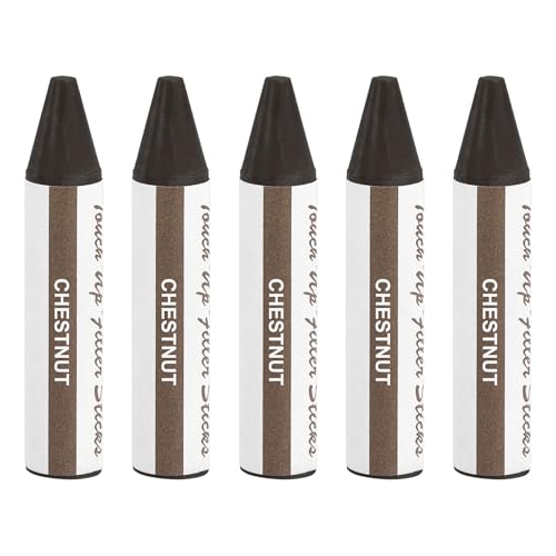 uxcell Wood Filler Stick, 5 Pcs Wax Sticks Wood Touch Up Markers, Furniture Crayons for Scratches Holes Crack Tables Desks Wooden Floors Repair Cover Ups, Chestnut - color: Chestnut