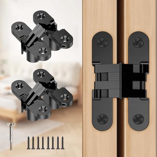 Hidden Door Hinge, Black, 0.63x2.76Inch, 2Pack - color: Black, size: 0.63*2.76Inch(2Pcs)