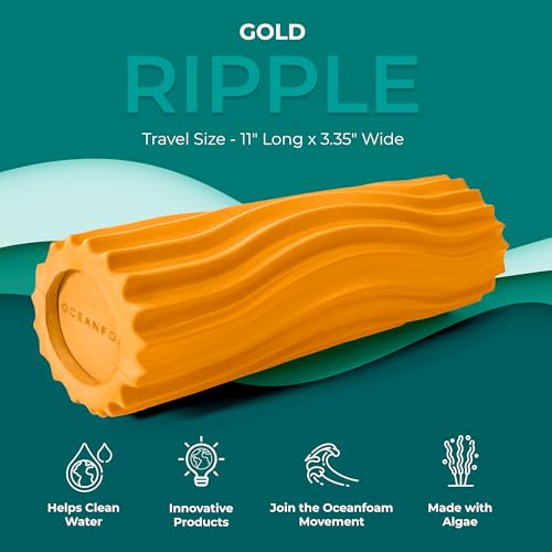 Oceanfoam Ripple Roller - Small Foam Roller for Physical Therapy (Gold) - color: Gold