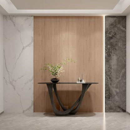Yutianli Acoustical Wood Wall Panels Peel and Stick 17-Piece 14.2" X 9.5" Faux Wood Slat Panel Artificial Black Oak Wood Grain PVC Self-Adhesive Soundproof 3D Wall Panel Foam Wallpaper - color: Oak