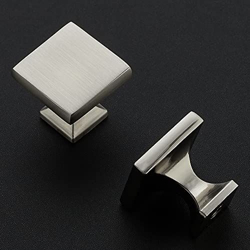 Ravinte Cabinet Knobs Brushed Nickel Square Knobs, Drawer Knobs, 10 Pack - color: Brushed Nickel