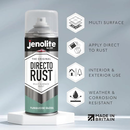 JENOLITE Directorust Gloss Finish Aerosol, Turquoise 1x13.5oz - color: Turquoise Blue