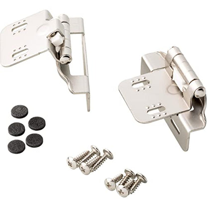 Franklin Brass (10-Count) Self-Closing Cabinet Hinges Semi-Wrap 1/4' Overlay for Cabinet Doors Kitchen/Cabinets/Cupboards/Furniture Satin Nickel H01911K-SN-B (Pack of 10) - size: 1/4" Overlay (Pack of 10)