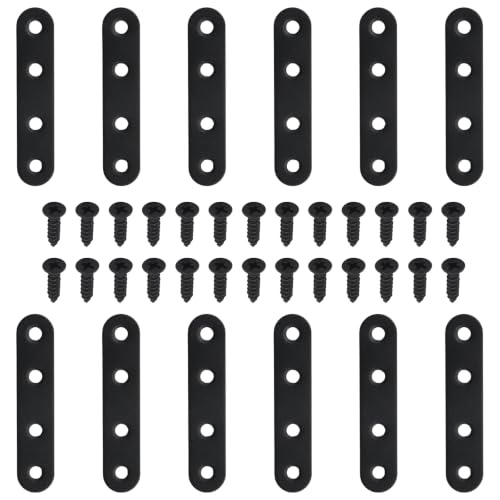 12 Pcs Flat Brackets, 2.99" x 0.63", Stainless Steel - size: 16*78 mm