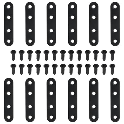 12 Pcs Flat Brackets, 2.99" x 0.63", Stainless Steel - size: 16*78 mm