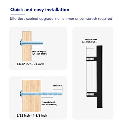 Ravinte Hardware Matte Black Cabinet Handles Drawer Pulls 3 Inch CC 10 Pack - color: Matte Black Square T-Shaped, size: 3" Hole Center