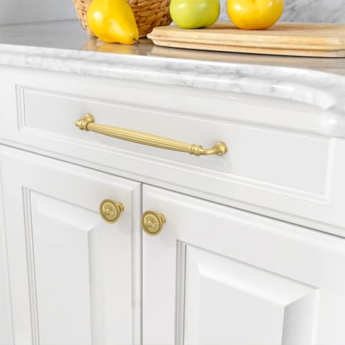 Asidrama 10 Pack 7.5 inch Brushed Gold Kitchen Cabinet Handles - color: Brushed Gold, size: 7.5" Hole Center(192mm)