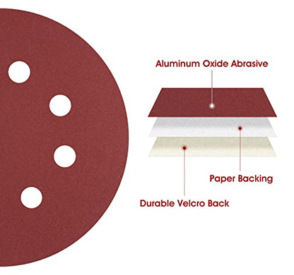 S SATC 1000 Grit 5 Inch Sanding Disc 8 Hole Hook and Loop Sanding Pad Aluminum Oxide Round Sandpaper Disc for Random Orbit Sander(150 Pack) - style: 150PCS 5 Inch 1000 Grit