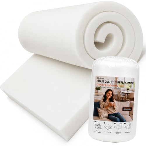 Upholstery Foam Pad, 72x24x2in Cushion Replacement for Couch - size: 72x24x2in