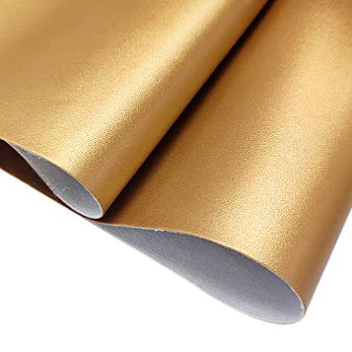 HYANG Smooth Solid Color Dark Goldenrod Faux Leather Sheets 1 Rolls 12"X53" (30cmX135cm),Faux Leather is Great for, Bows,Earrings Handmade DIY Craft Projects Making - color: Dark Goldenrod