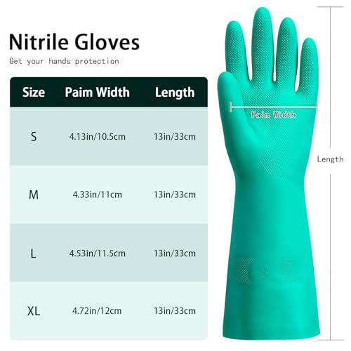 15 Mil Chemical Resistant Nitrile Gloves, Latex free Durable Cleaning Gloves, Resist Acid, Alkali, Solvent and Oil - color: 5 Pair-green, size: X-Large