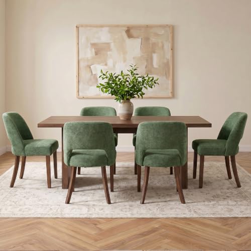 Usaint Upholstered Dining Chairs Set of 4, Modern Fabric Kitchen Chairs - color: Green