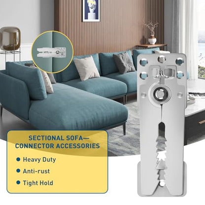 2 Pack Sectional Couch Connector with Screws, Sofa Alligator Clamps