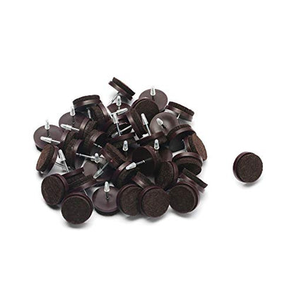 Furniture Felt Pads Nail-on Heavy Duty Felt Pad Chair Sliders Round & Square Chair Leg Floor Protectors Furniture Leg Protector 24 Pack (3/4" (Brown)) - size: 3/4" (Round, Brown)
