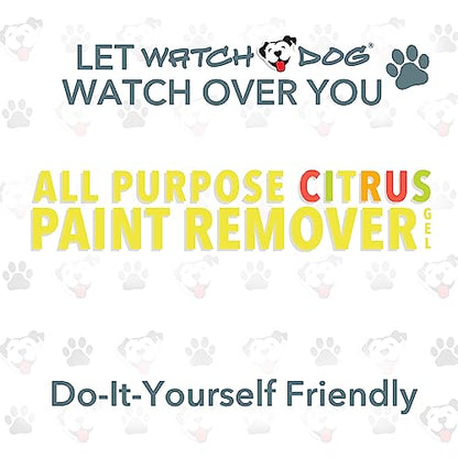 Watch Dog All Purpose Citrus Paint Remover - Ruby Red Color, Citrus Scent - Removes Multiple Layers of Paint (Latex, Oil, Acrylic, Water-Based), Varnish, & Coatings - Do It Yourself Friendly - 32oz