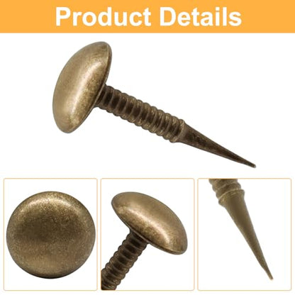 100 PCS Mini Upholstery Tacks, 8mm x 16mm, Brass