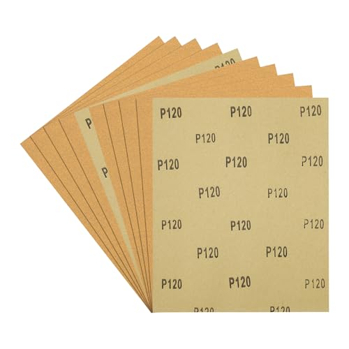 10Pcs Sand Paper 9x11Inch 120Grit Aluminum Oxide Sandpaper Sheets - size: 9 x 11 Inch x 120 Grits