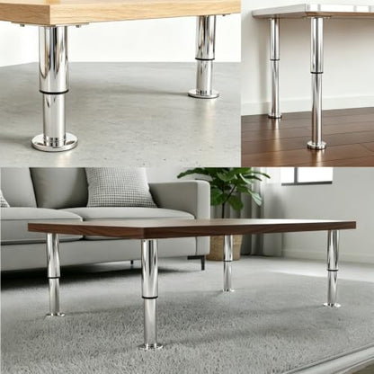 4Pcs Adjustable Silver Metal Furniture Legs 3.1-4.7 Inch Cabinet Desk Sofa - color: Silver, size: 3.1"- 4.7"-Set of 4